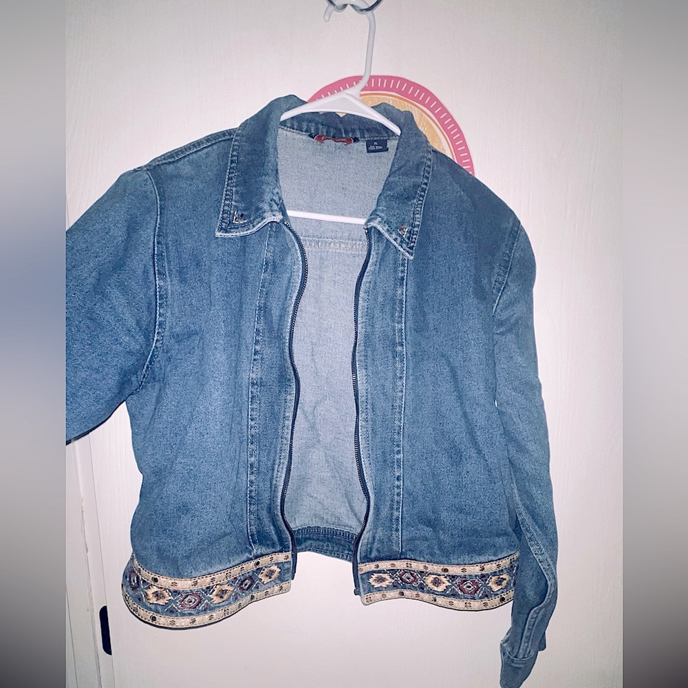 Vintage BOHO Embroidered Jean Jacket